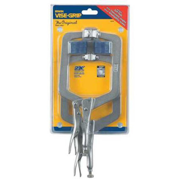 Irwin Locking Clamp Set,9",4-1/2" Cap.,2 Pc. 45619