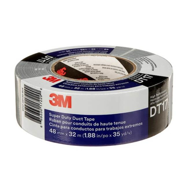 3m Duct Tape, Black, 35 yd L, 1-7/8 in W DT17