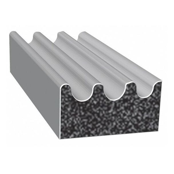 Trim-Lok Rubber Seal, Ribbed, 0.38"W x 25 ft. X113BT-25