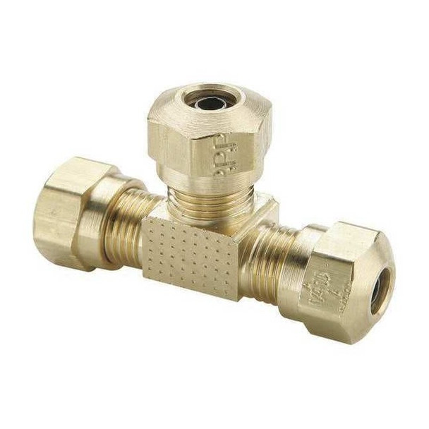 Parker Tee,Brass,Comp1/4",Comp1/4",Comp1/4" 264NTA-4