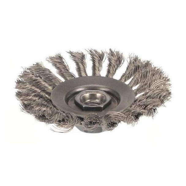 Weiler Knot Wire Bevel Wire Brush, Threaded Arbor 94031