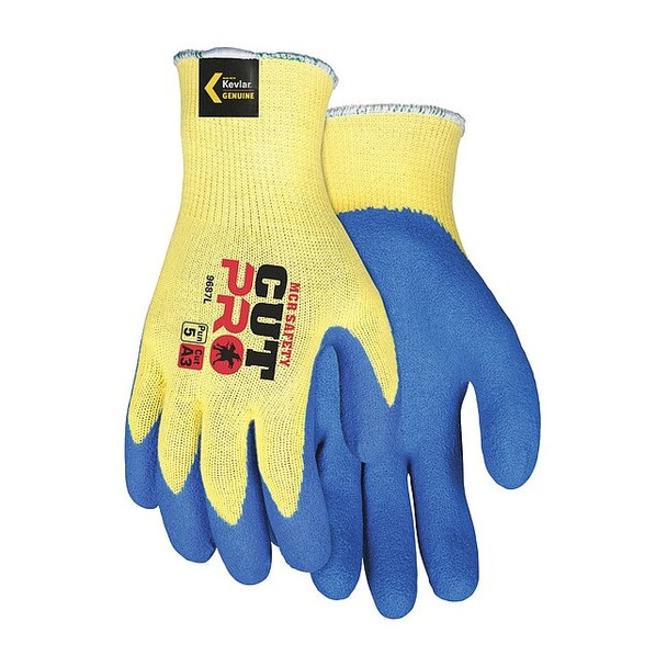 Cut Resistant Coated Gloves, Cut Level A3 ,Dipped ,Latex ,Smooth ,M 1 PR
