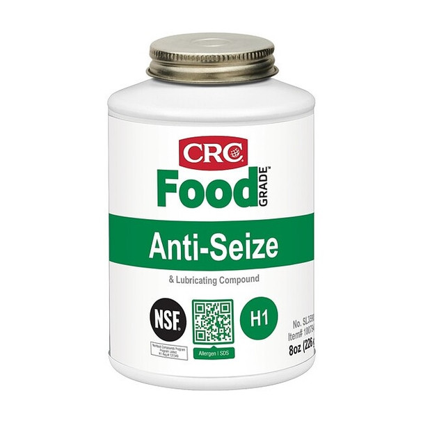Crc Food Grade Anti-Seize, H1 Food Grade, 8 oz Brush-Top Can, White SL35905