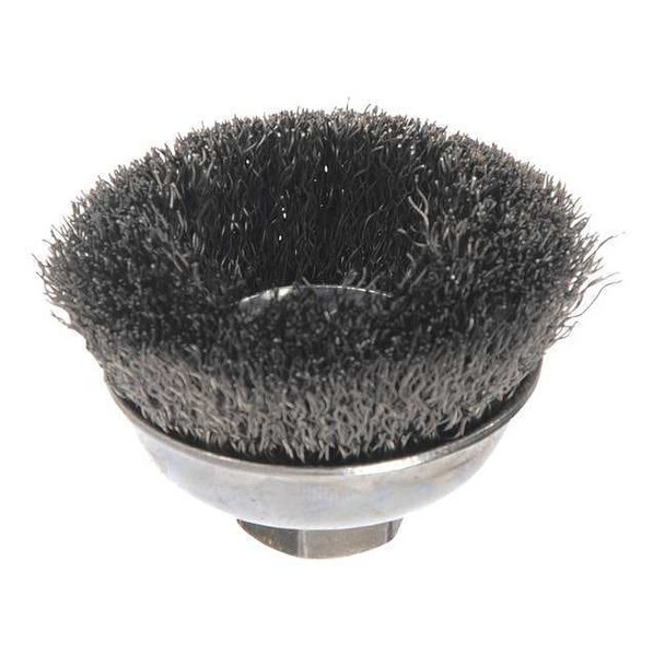 Weiler Crimped Wire Cup Wire Brush, 3-1/2" 93023