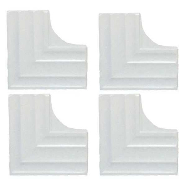 Mirredge Corner Plates,White,3 in W,PK4 88514