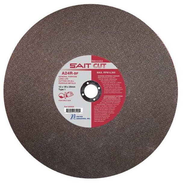 United Abrasives/Sait Abrasive Cut-Off Wheel,1"Connect.,A24R 23450 United Abrasives/Sait Abrasive Cut-Off Wheel,1"Connect.,A24R 23450