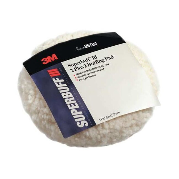 3m Pad, Buffing,9 In.,Blended Wool 05704