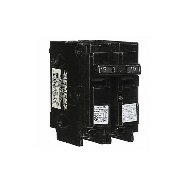 Siemens Circuit Breaker,15A,Plug In,120/240V,2P Q215