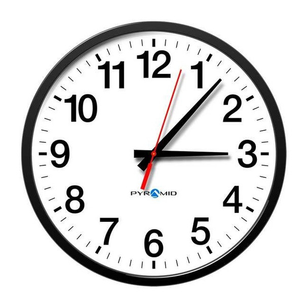Pyramid Synchronized Analog Clock,13.5" Diameter 5200