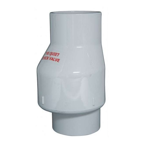 Full Flow Check Valve, 3 in, Solvent Weld x Solvent Weld, Inline Swing, PVC