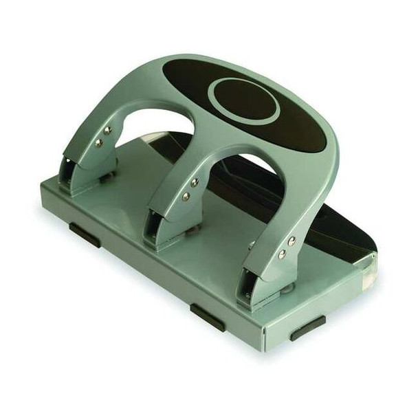 Officemate Heavy Duty Paper Punch,Three Hole,Silver 90100