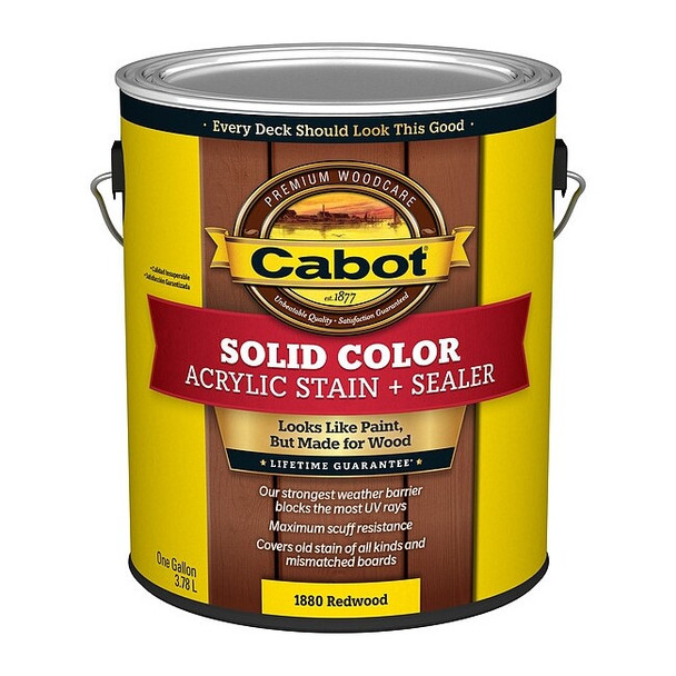 Cabot Solid Acryl StainRedwoodLowLustre,1 gal. 140.0001880.007