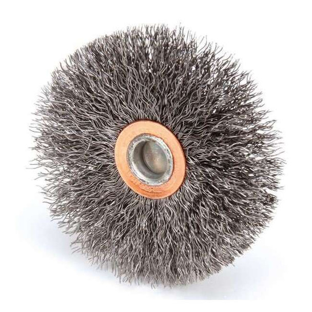 Weiler Crimped Wire Wheel Wire Brush, Stem, 3" 93129
