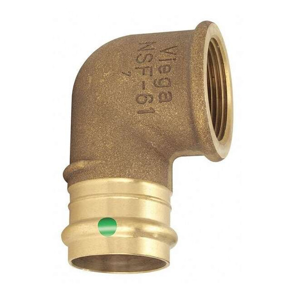 Viega Elbow, Bronze, Press-fit 1/2", FNPT 1/2" 79525