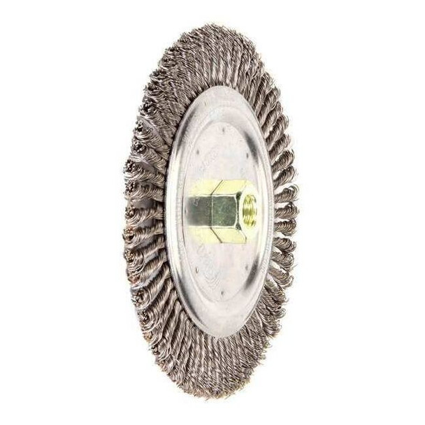 Weiler Twist Wire Wheel Wire Brush, Threaded Arbor 94104