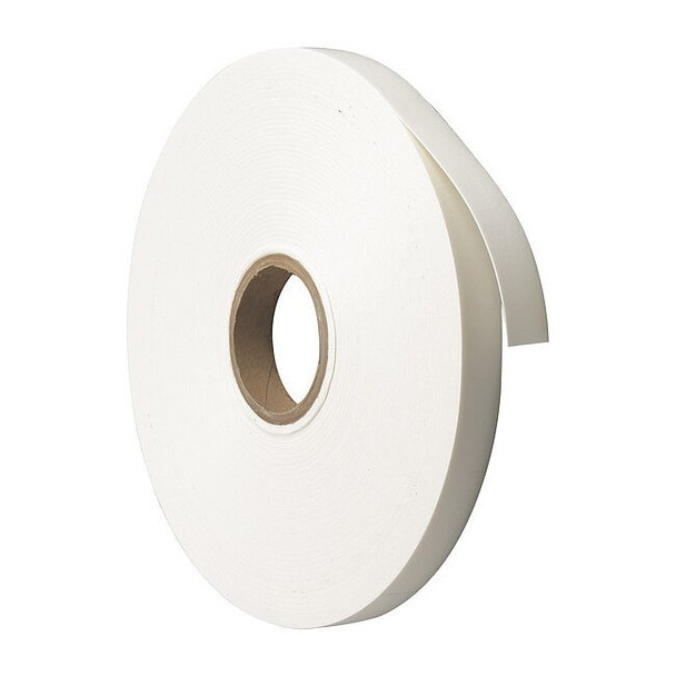 Brady Foam Tape, White, 36 yd L, 1 in W 19811