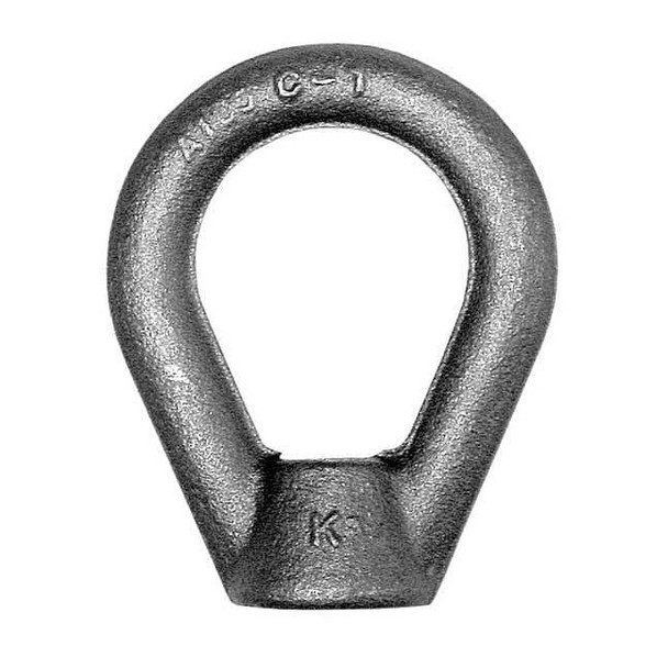 Oval Eye Nut, 3/8"-16 Thread Size, 5/8 in Thread Lg, Steel, Black Oxide