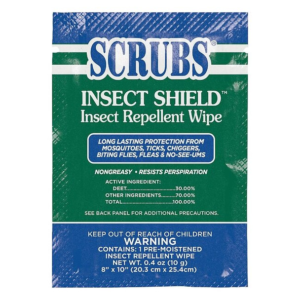 Scrubs Insect Repellent,Wipes,PK100 91401
