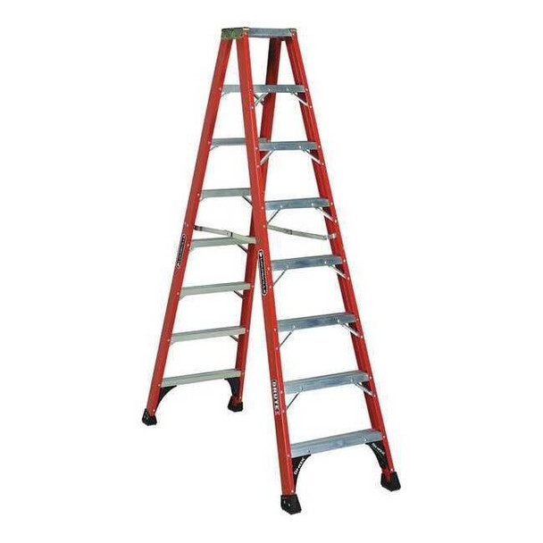 Louisville 8 ft Fiberglass Twin Stepladder, 375 lb Capacity FM1408HD