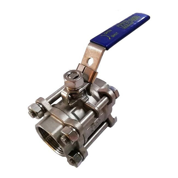 Manufacturer Varies 3/4" FNPT Stainless Steel Ball Valve Inline G-S3P1K-75
