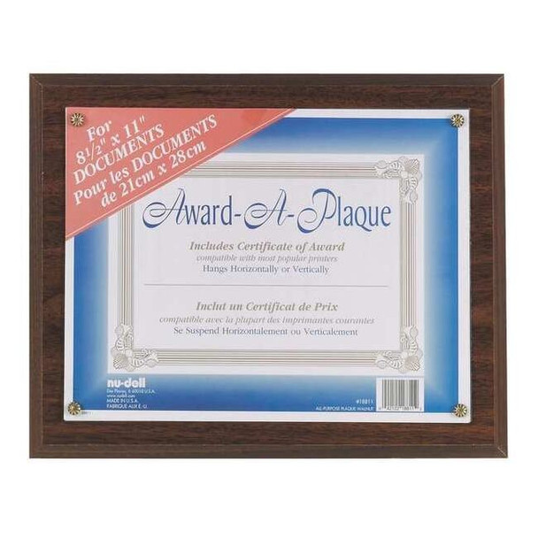 Nudell Display Plaque,Walnut,11in H 18811M