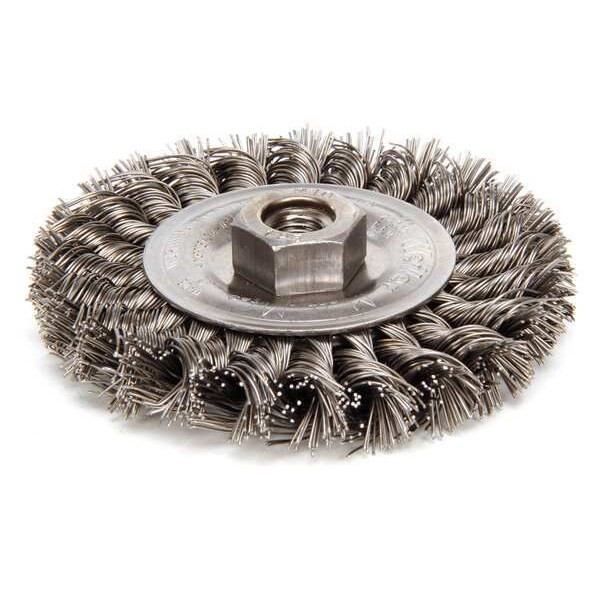 Weiler Twist Wire Wheel Wire Brush, Threaded Arbor 94250