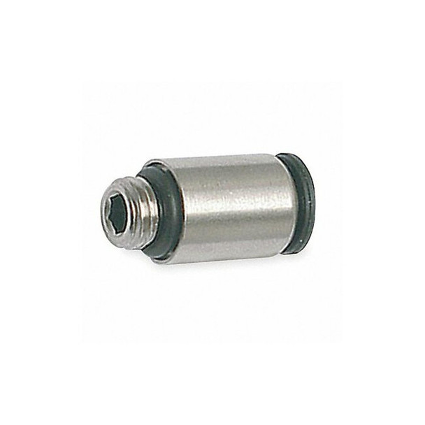 Push-Fit Adapter Fitting, 5/32 in or 4mm Tube Size, Brass, Silver, 10 PK