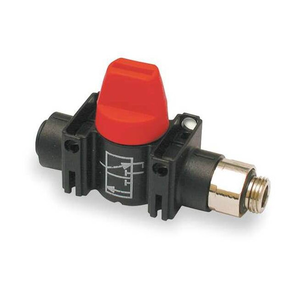 Legris 1/4" MNPT x Push Glass-Fill Nylon Mini Ball Valve Inline 7915 56 14
