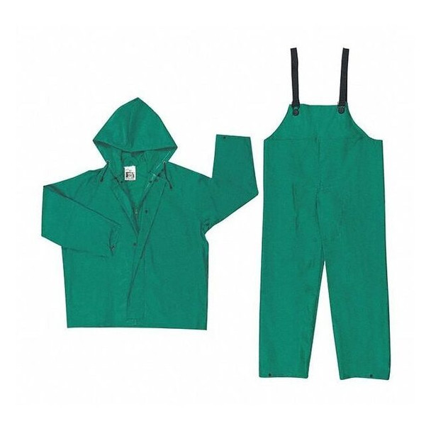 Mcr Safety Dominator PVC/Poly/PVC Suit,Green,L, PVC/Polyester, Green, L 3882L