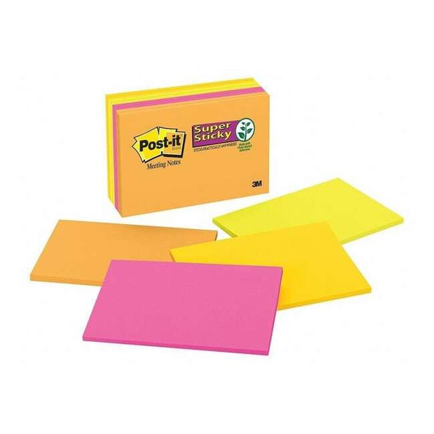 Post-It Super Sticky Notes,4x6 In.,PK8 6445-SSP