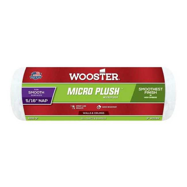 Wooster 9" Paint Roller Cover, 5/16" Nap, Microfiber R235-9