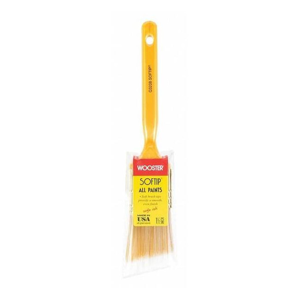 1-1/2" Angle Sash Soft, Nylon/Polyester Bristle, Paint Brush, Plastic Handle