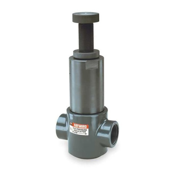 Pressure Regulator, 1/2", PVC/FPM, Threaded, Adjustable 5-75 psi