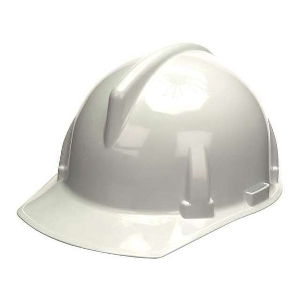 Topgard Hard Hat Cap Style, Polycarbonate, Fas-Trac III, Type 1, Class E, White