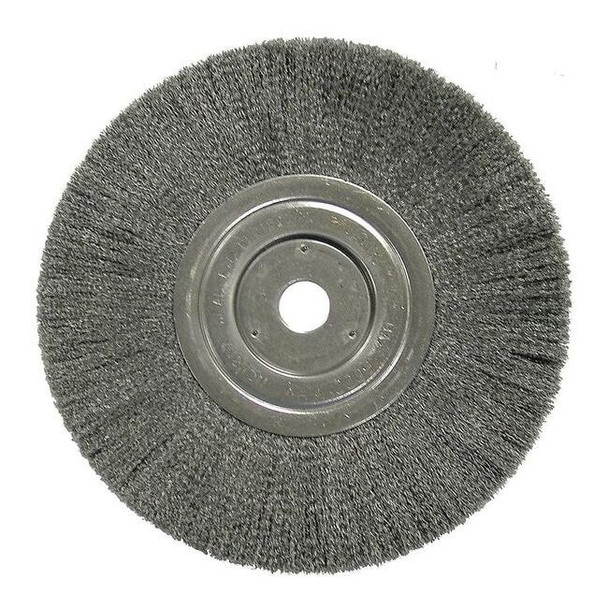 Weiler 8" Narrow Face Crimped Wire Wheel .008" Steel Fill 3/4" Arbor Hole 01148