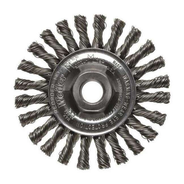 Weiler Cable Twist Knot Wire Wheel 4" .020" Steel Fill 5/8"-11 UNC Nut 13266V