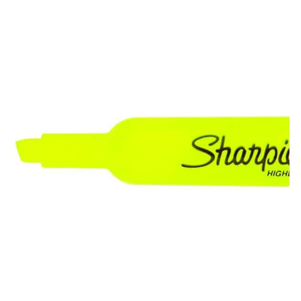 Sharpie Smear Guard Highlighter, Chisel Tip Fluorescent Yellow PK12 25025B