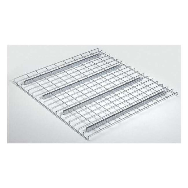 Pallet Rack Decking, Steel Wire, 52 in W, 36 in D, Silver, Zinc Finish, Gauge: 6