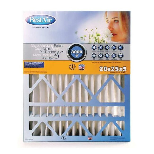 Bestair 20 in x 25 in x 5 in Synthetic Furnace Air Cleaner Filter CB2025-13C