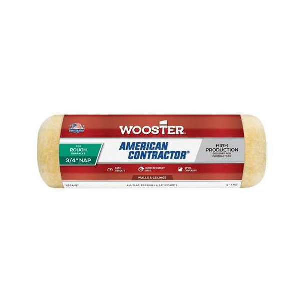 Wooster 9" Paint Roller Cover, 3/4" Nap, Knit Fabric R564-9