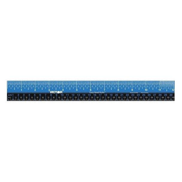 Victor Technology Ruler,Inch,Gloss,White,Plastic,12in. EZ12PBL