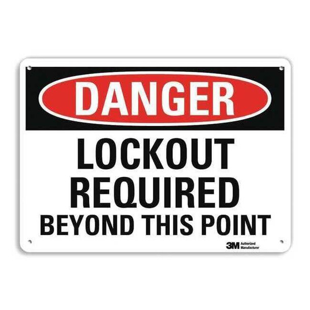 Danger Sign, 10 in Height, 14 in Width, Aluminum, Vertical Rectangle, English