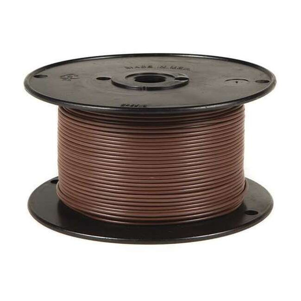 Primary Wire, GPT, 14 AWG, 1C C, Brown, PVC, Stranded, 60V, 100 ft.