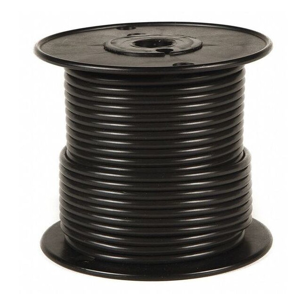 Primary Wire, GPT, 18 AWG, 1C C, Black, PVC, Stranded, 60V, 100 ft.