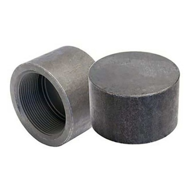 Anvil Cap Cap, 1" Pipe, Threaded, Black Forged Steel, Class 3000 0361189004