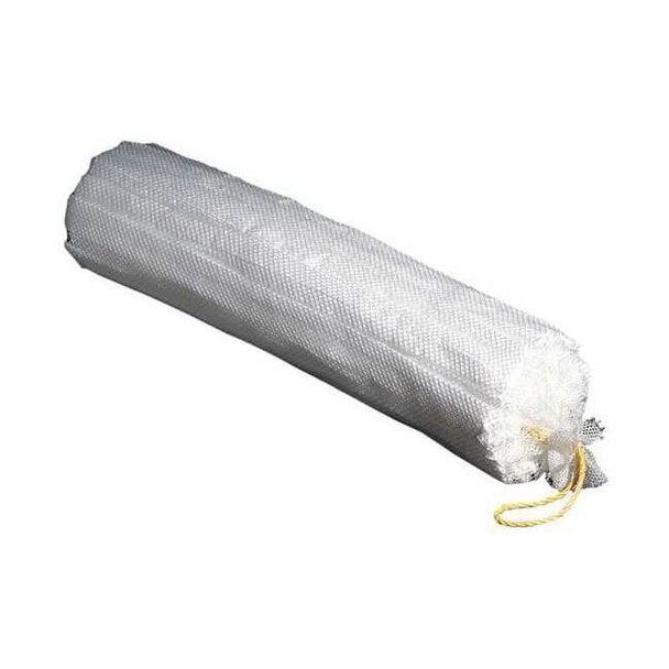 Pig Sorbent Sock, 20 gal, 8 in x 30 in, Oil, White, 6 PK SKM413