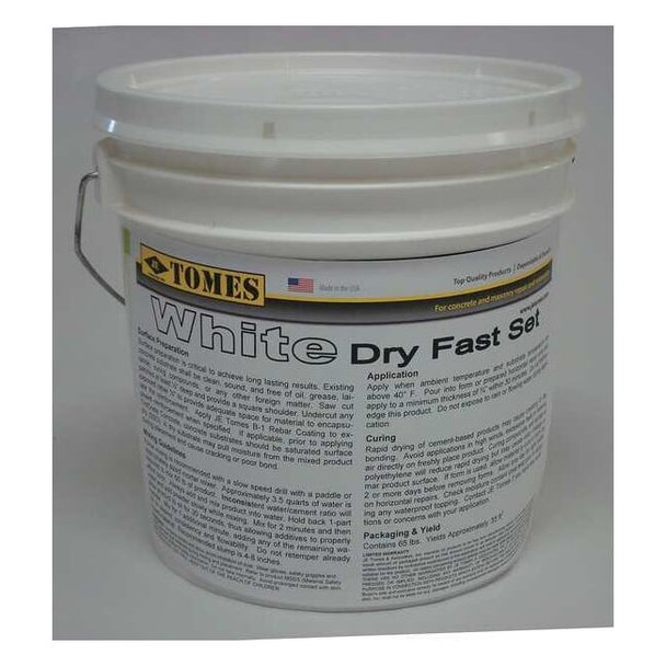 Je Tomes Concrete Repair Compound, Pail, White, Tomes GRA-107-W