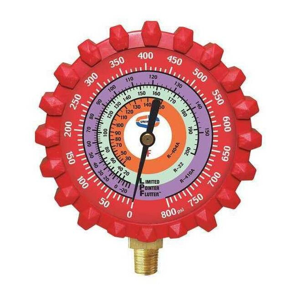 Uniweld Refrigerant Gauge,3-1/4" L,800 psi,Brass G529LD