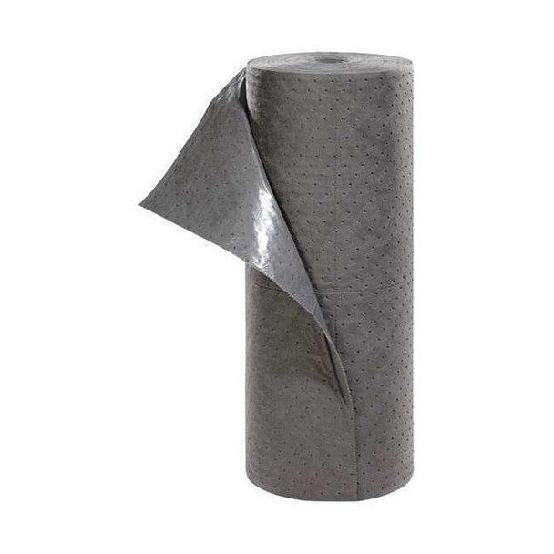 Sorbent Roll, 23 gal, 31 in x 100 ft, Bodily Fluids, Gray, Polypropylene