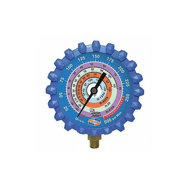Uniweld Refrigerant Gauge,Blue,3-1/4" L,500 psi G430ND